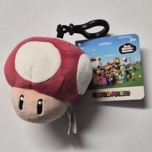 Club Mocchi Mocchi Super Mario Mushroom Plush Clip-On